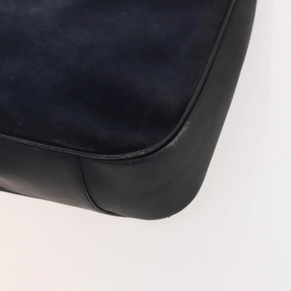 GUCCI Bamboo Shoulder Bag Suede Black Gold 001 1781 1577 Auth 127368 - Picture 10 of 14